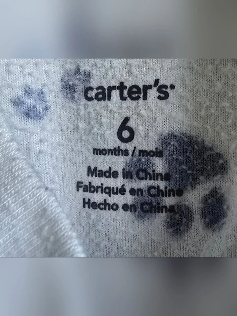 White and Blue Footed Pajamas w/ Paw Prints Carter's
